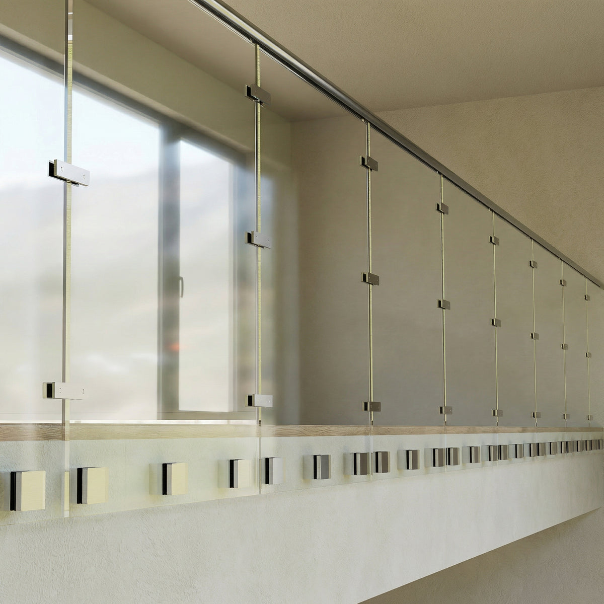 GlassX CR02RD Round Cap Rail for Glass Panels - 16' - Stainless Steel