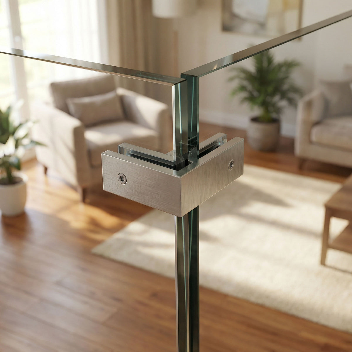 GlassX GC002 Glass Connector - 90 Degree Glass to Glass