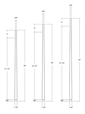 1600 Square Tapered Baluster