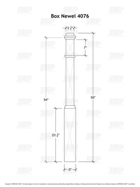 Box Newel 4076 - Adjustable Base (5")