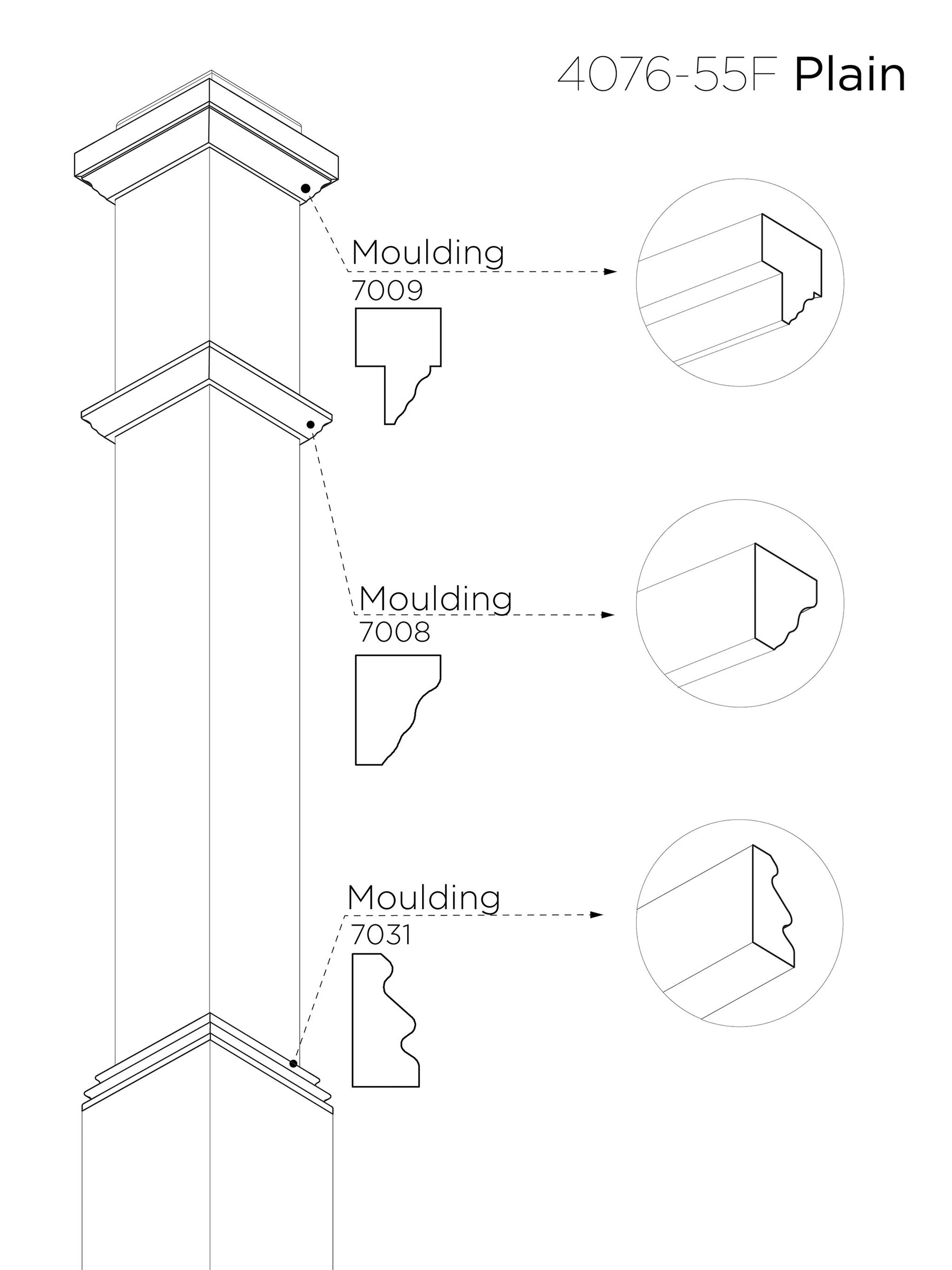 Box Newel 4076 - Adjustable Base (5")