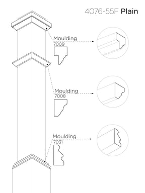 Box Newel 4076 - Adjustable Base (5")
