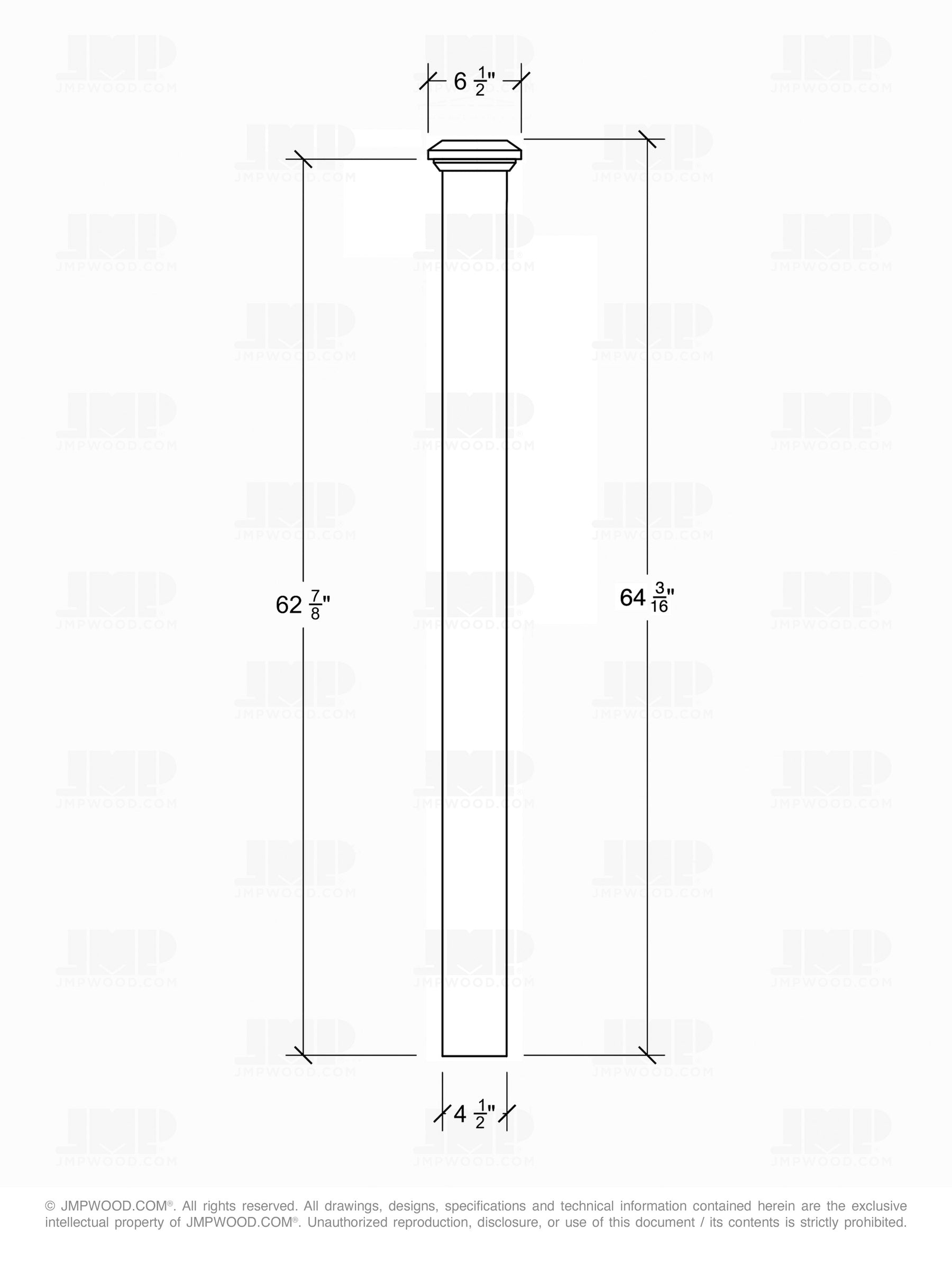Box Newel 4080M - Mission Style (4-1/2")