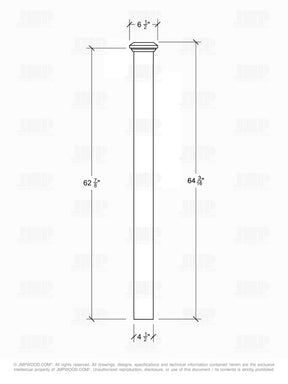 Box Newel 4080M - Mission Style (4-1/2")