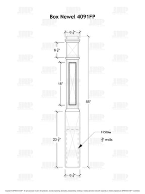 Box Newel 4091FP - Flat Panel (6-1/4")