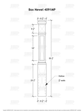 Box Newel 4091MP - Mission Panel (6-1/4")