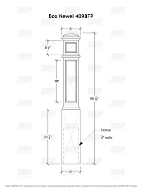 Box Newel 4098FP - Flat Panel (8")