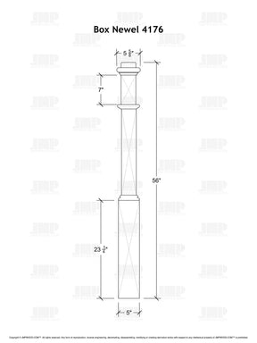 Box Newel 4176 - Adjustable Base (5")