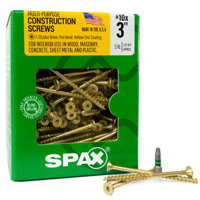 SPAX Multi-Material T-Star Plus Flat Head Screws - Yellow Zinc
