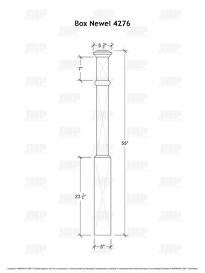 Box Newel 4276 - Adjustable Base (5")