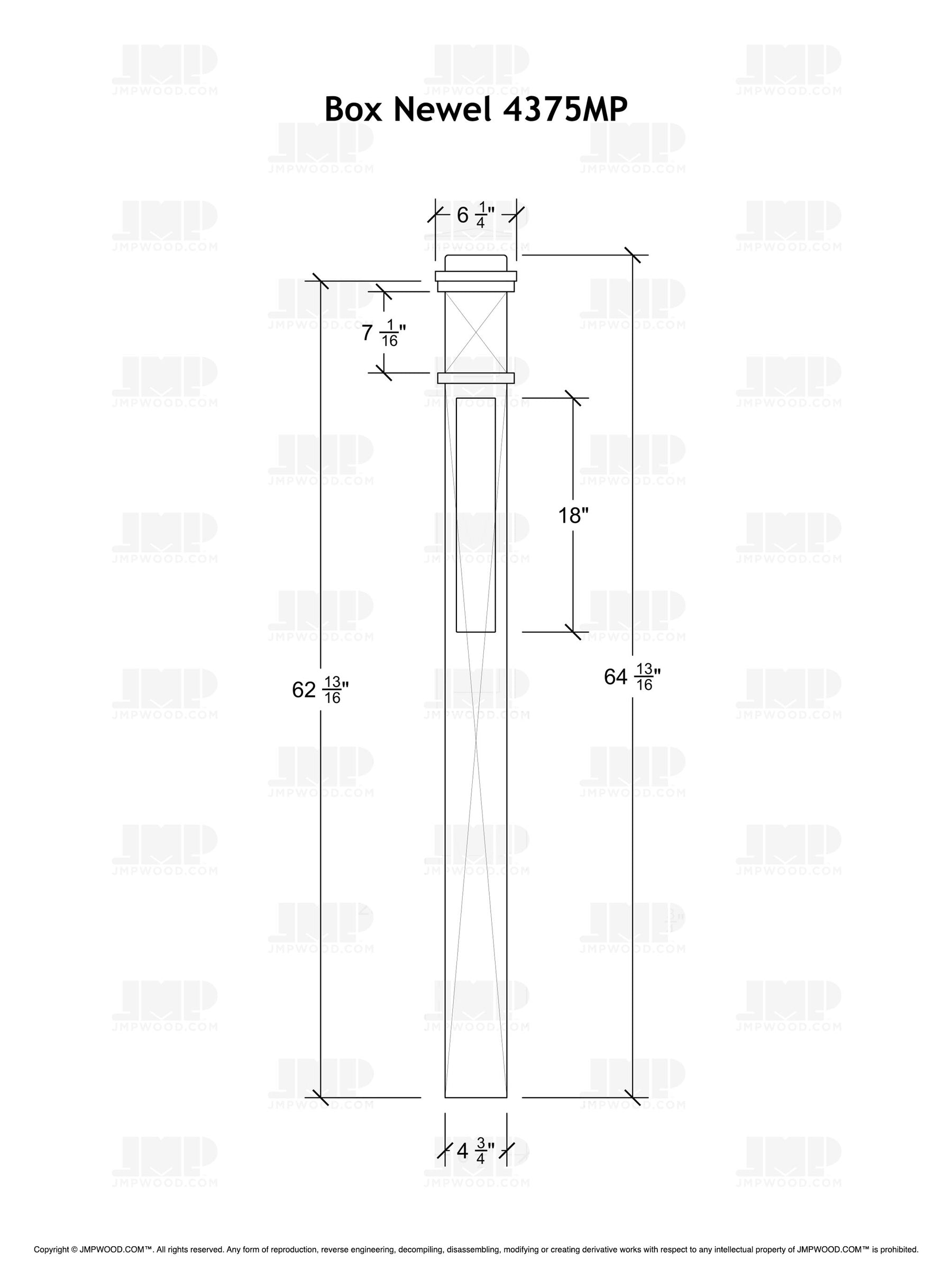 Box Newel 4375MP - Mission Panel (4-3/4")
