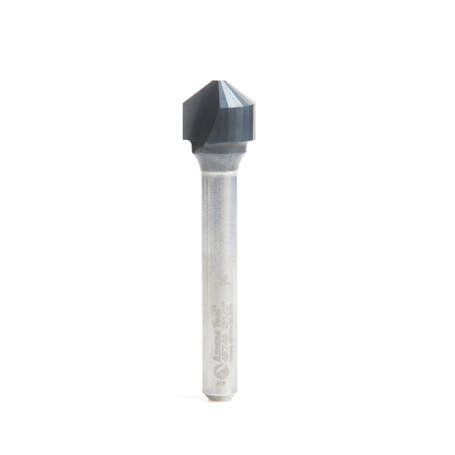 Amana Tool Carbide Double Edge Folding 'V' Groove Router Bits with AlTiN Coating for Shaping Titanium Composite Material (TCM) Panels