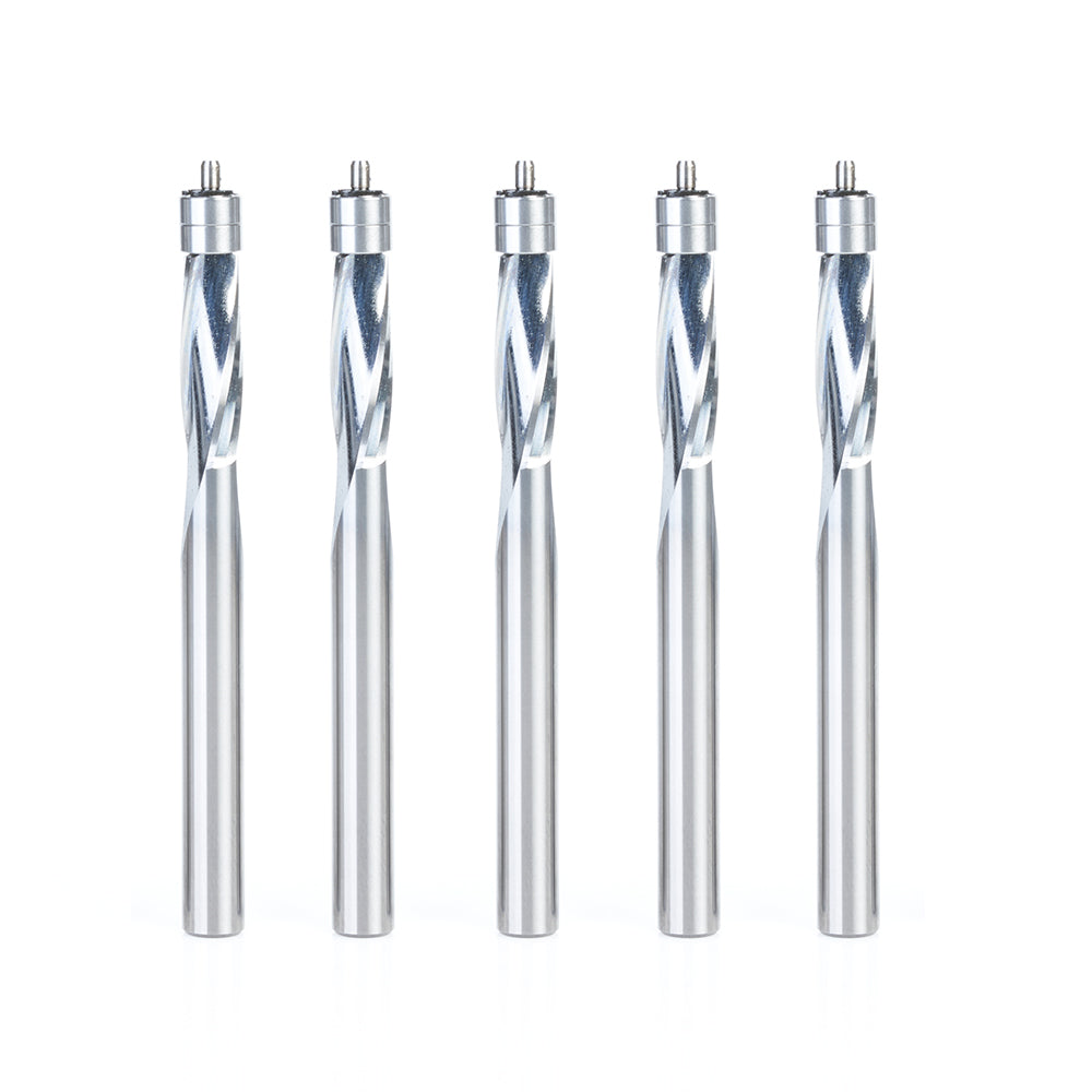 Amana Tool Solid Carbide Spiral Plastic Cutting Flush Trim Router Bits