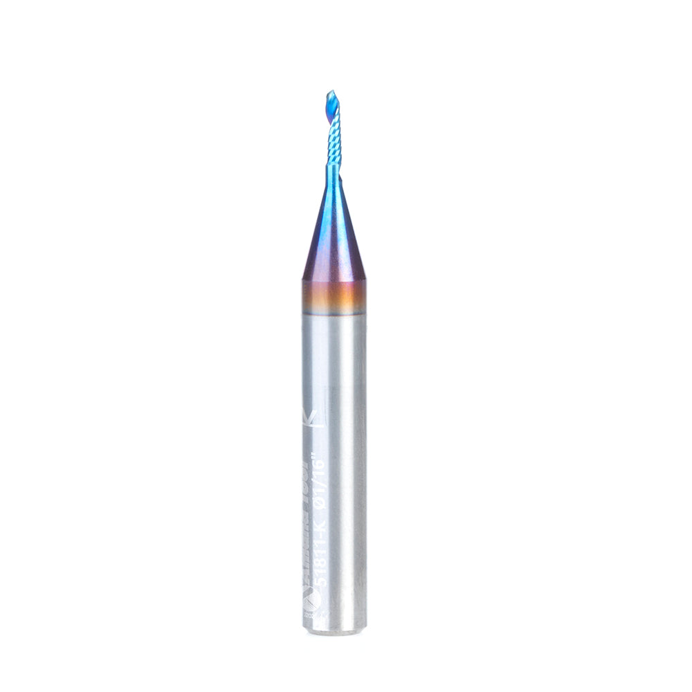 #option_51811-K - 1/32 Radius x 1/16 Dia x 1/4 x 1/4 Shank x 2 Inch Long Up-Cut