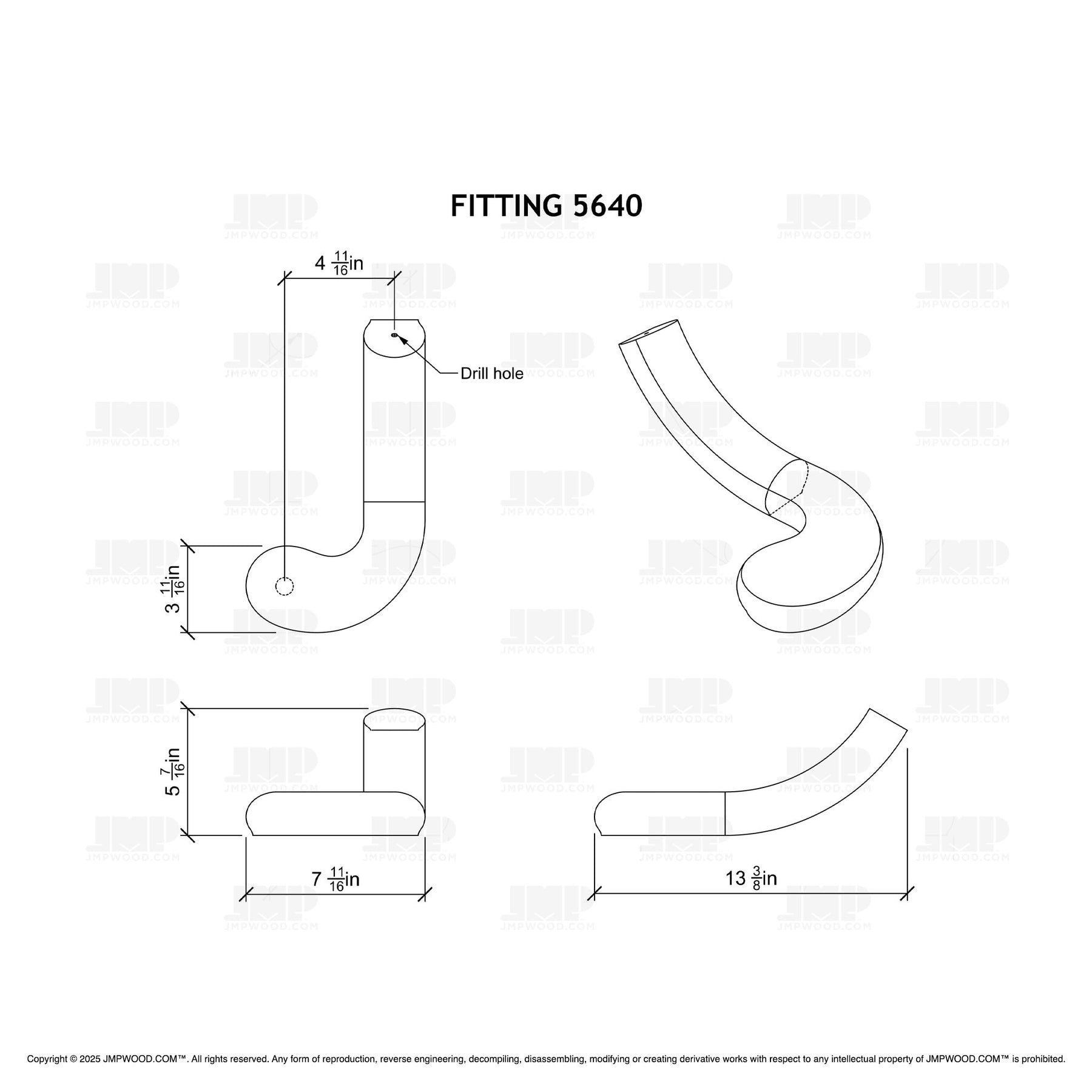 Fitting 5640 - Turnout Large (Left Hand)