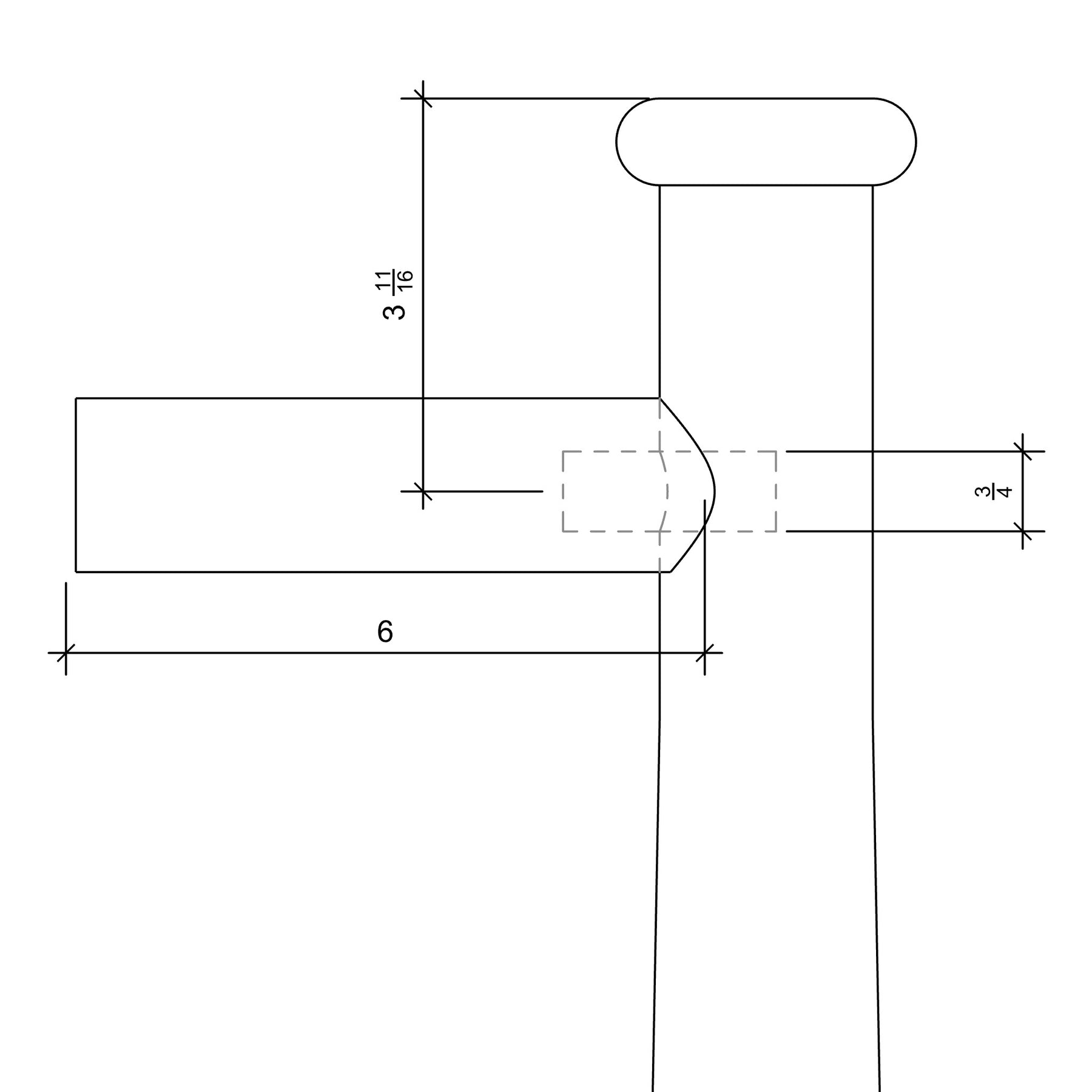 6040 Handrail to Bella Post Connection Fitting