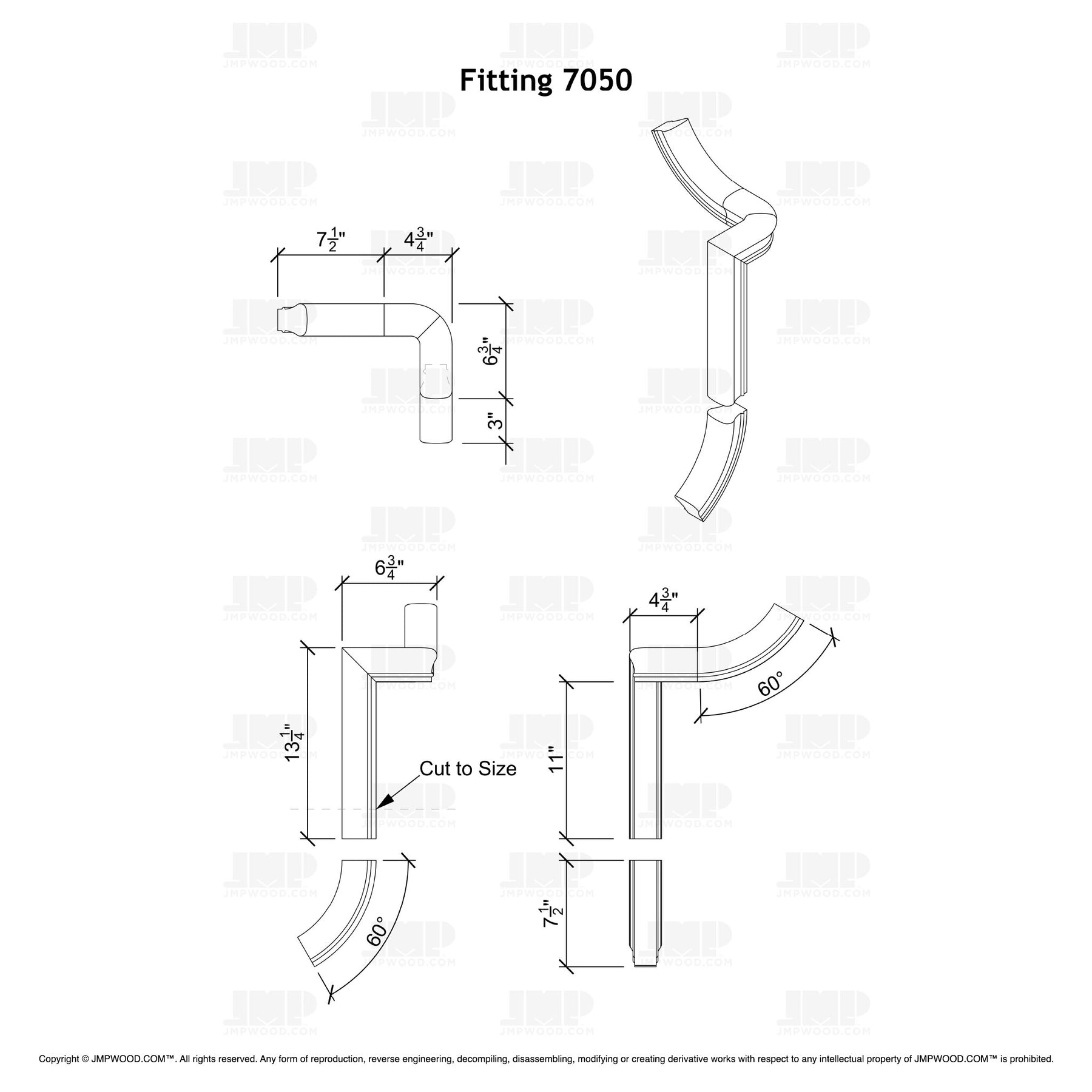 Fitting 50 - Level Quarter Turn Gooseneck Fitting (Left Hand)