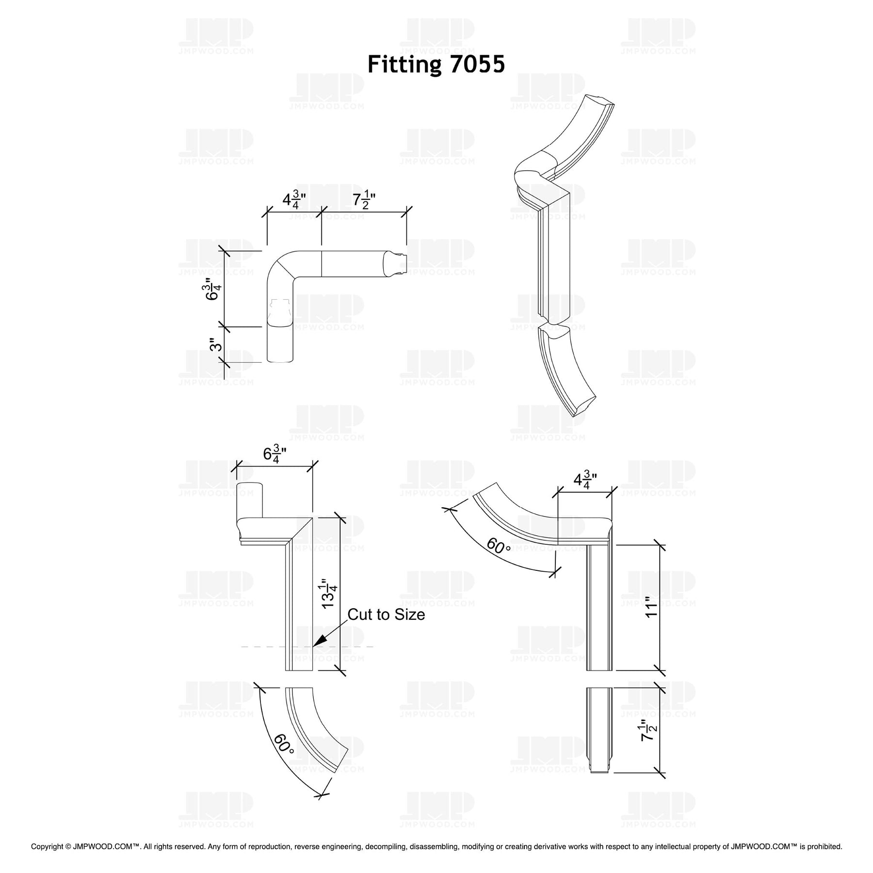 Fitting 55 - Level Quarter Turn Gooseneck Fitting (Right Hand)