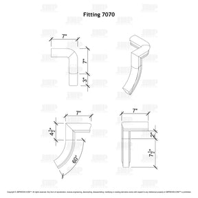 Fitting 70 - Level Quarter Turn Gooseneck Fitting with No Cap (Left Hand)