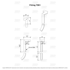 Fitting 81 - Level Quarter Turn Gooseneck Fitting with Cap - 2 Rise (Left Hand)