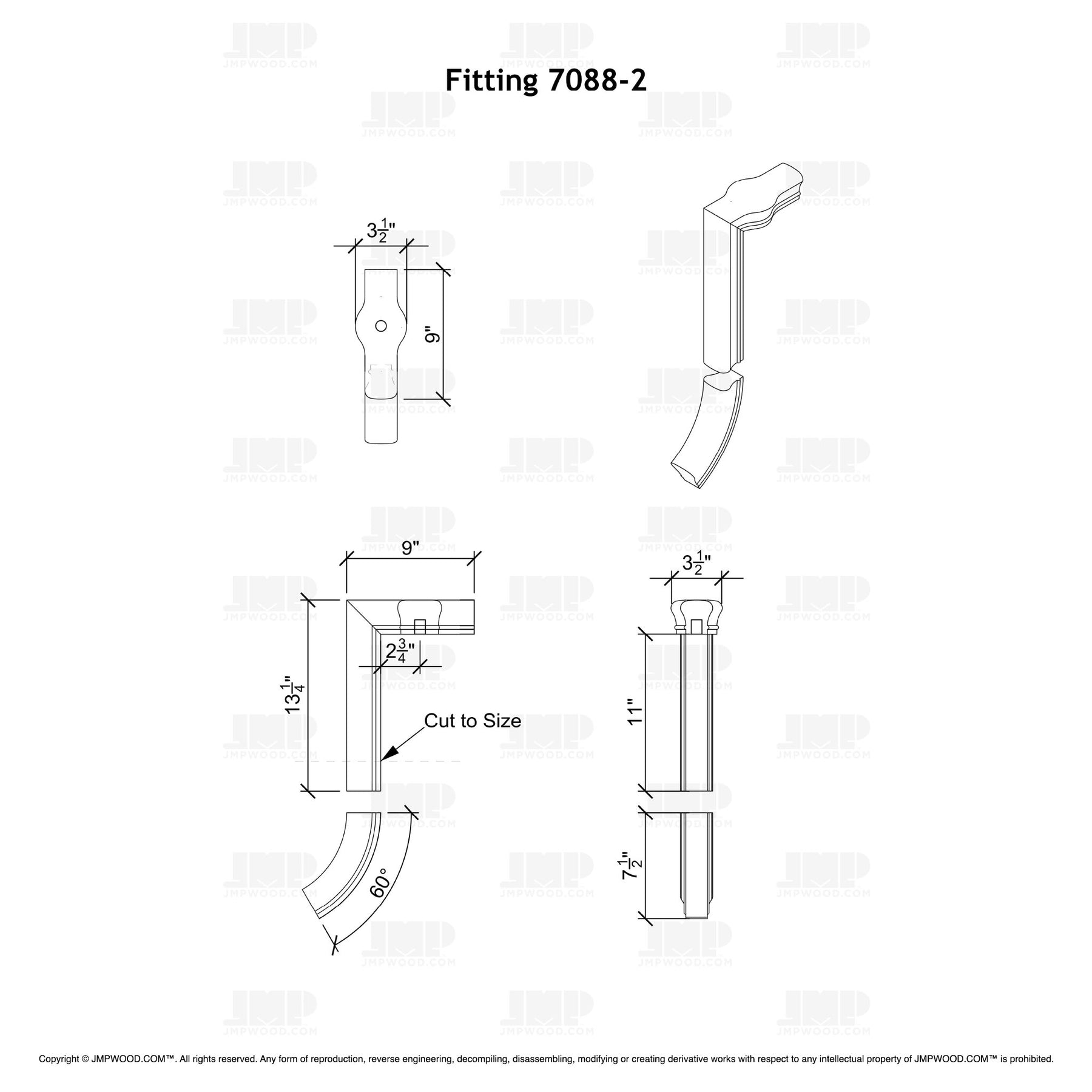Fitting 88-2 - Straight Riser with Tandem Cap 2 Rise