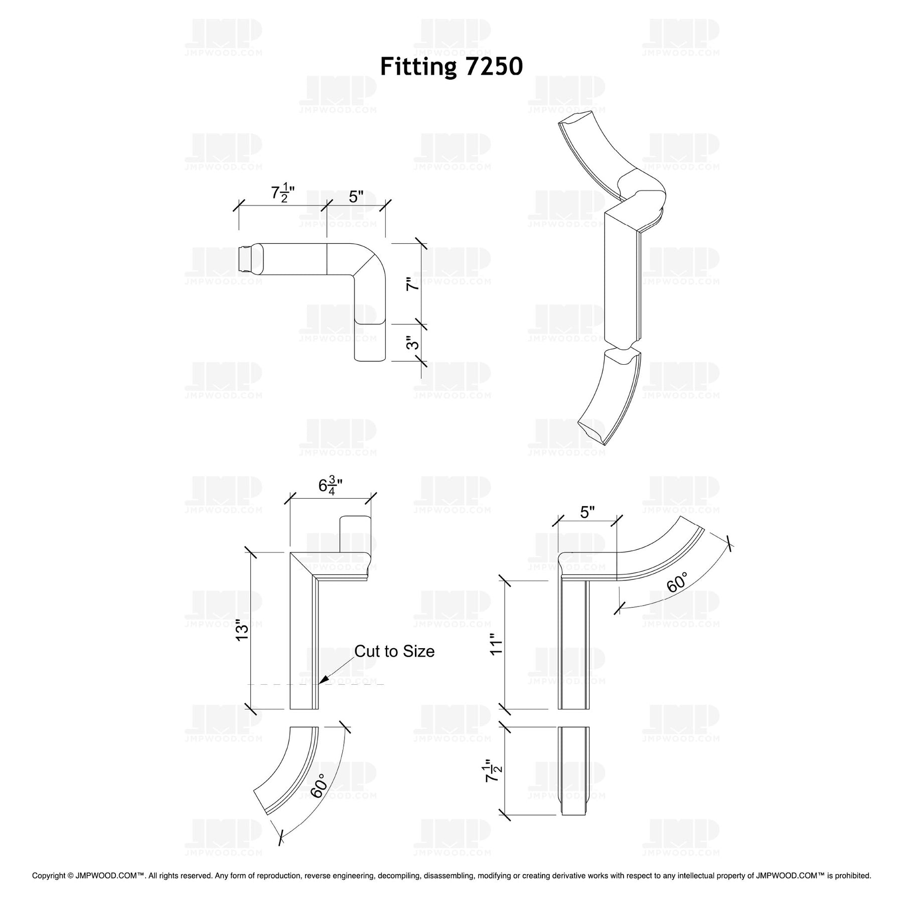 Fitting 50 - Level Quarter Turn Gooseneck Fitting (Left Hand)