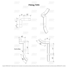 Fitting 55 - Level Quarter Turn Gooseneck Fitting (Right Hand)