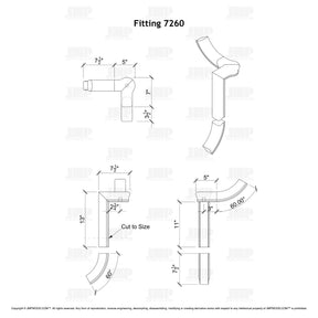 Fitting 60 - Level Quarter Turn Gooseneck Fitting with Cap (Left Hand)