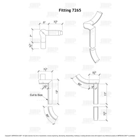 Fitting 65 - Level Quarter Turn Gooseneck Fitting with Cap (Right Hand)