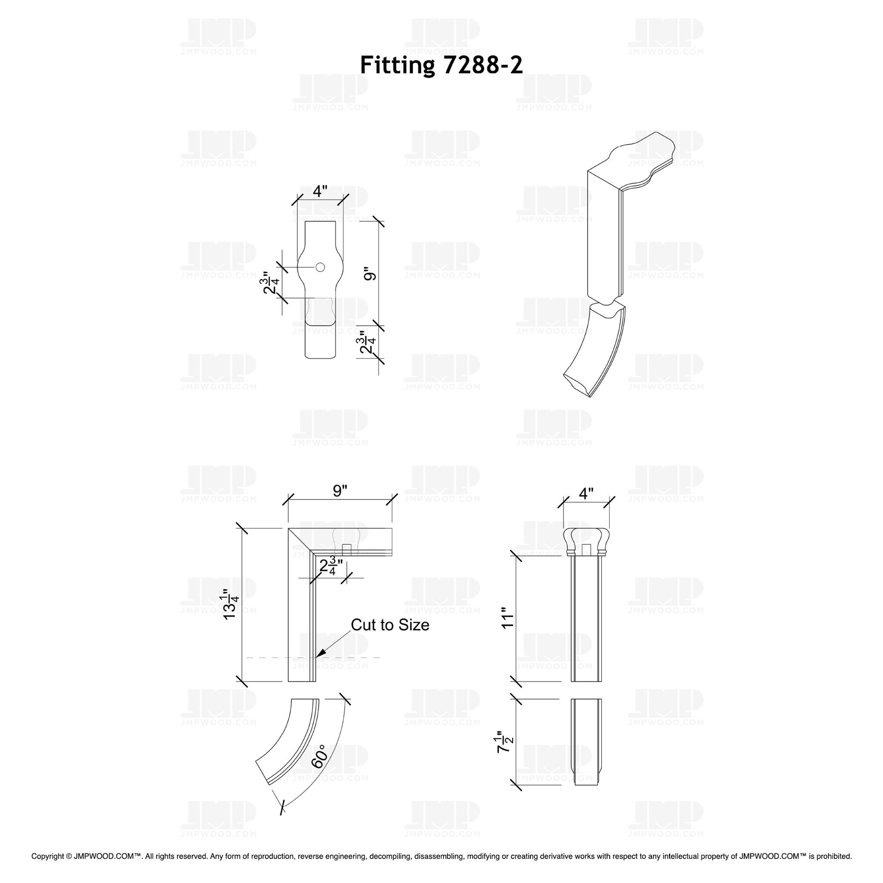 Fitting 88-2 - Straight Riser with Tandem Cap 2 Rise