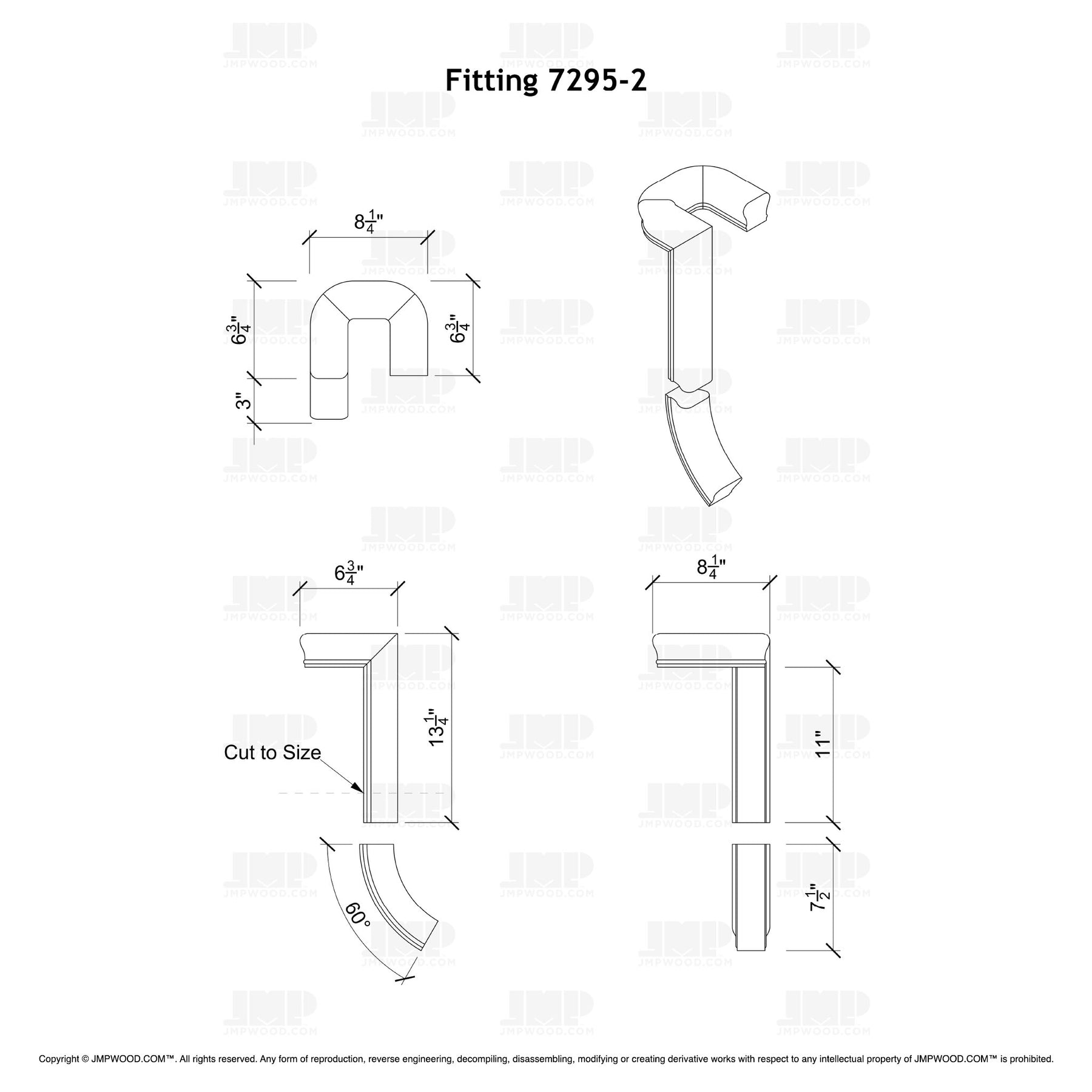 Fitting 95-2 - Landing Return Riser with No Cap 2-Rise (Right Hand)
