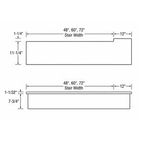 Tread 8110SQ - Square Nosing Starting Step w/ 1 End