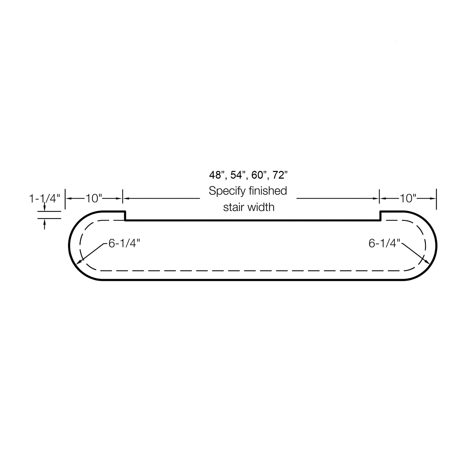 Tread 8112 - Starting Step w/ 2 End Bullnose