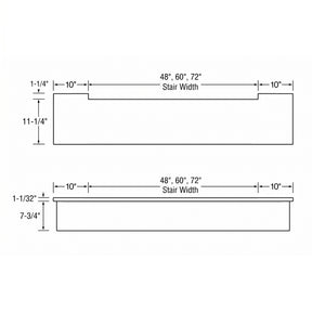 Tread 8112SQ - Square Nosing Starting Step w/ 2 Ends