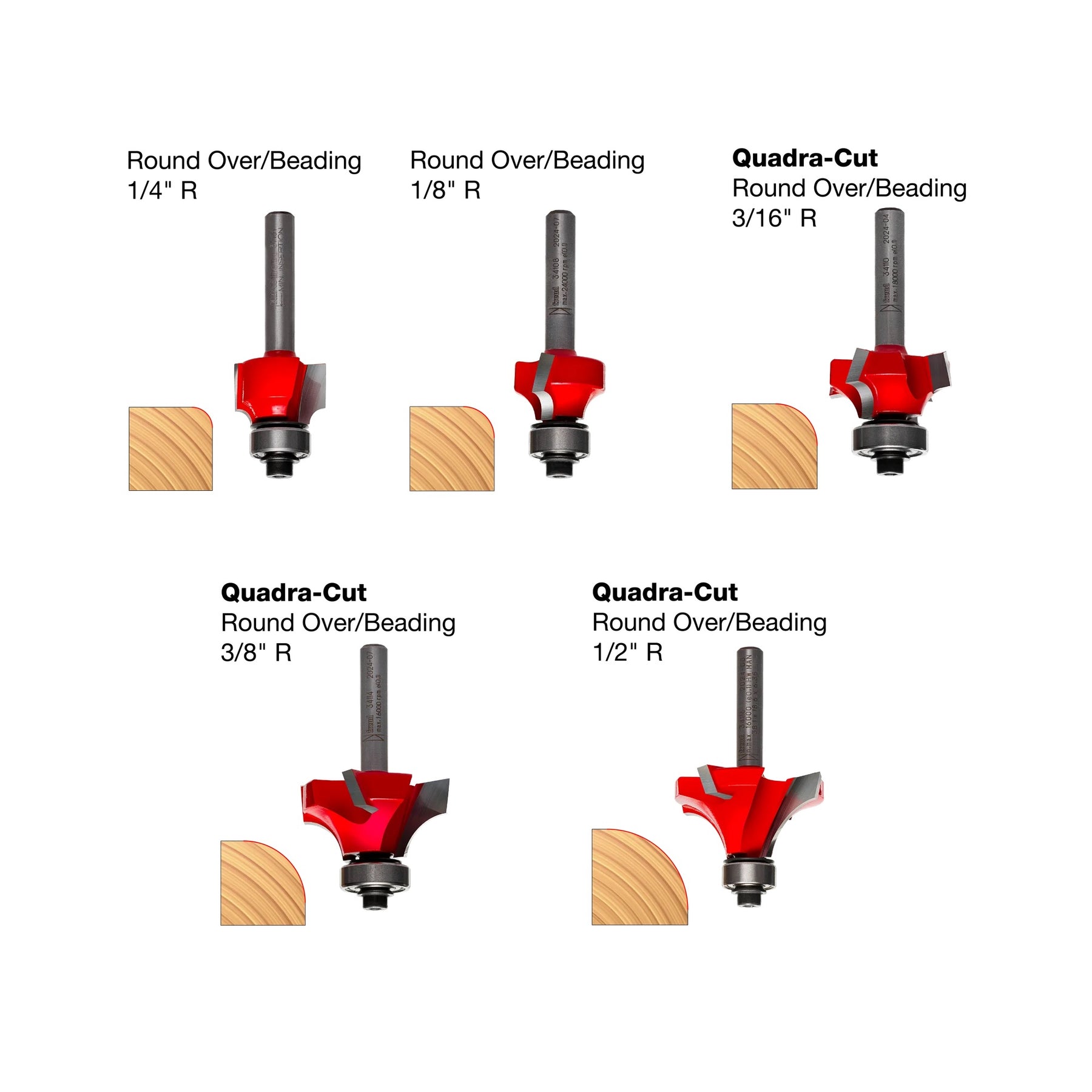 Freud Round Over/Beading Router Bit Sets