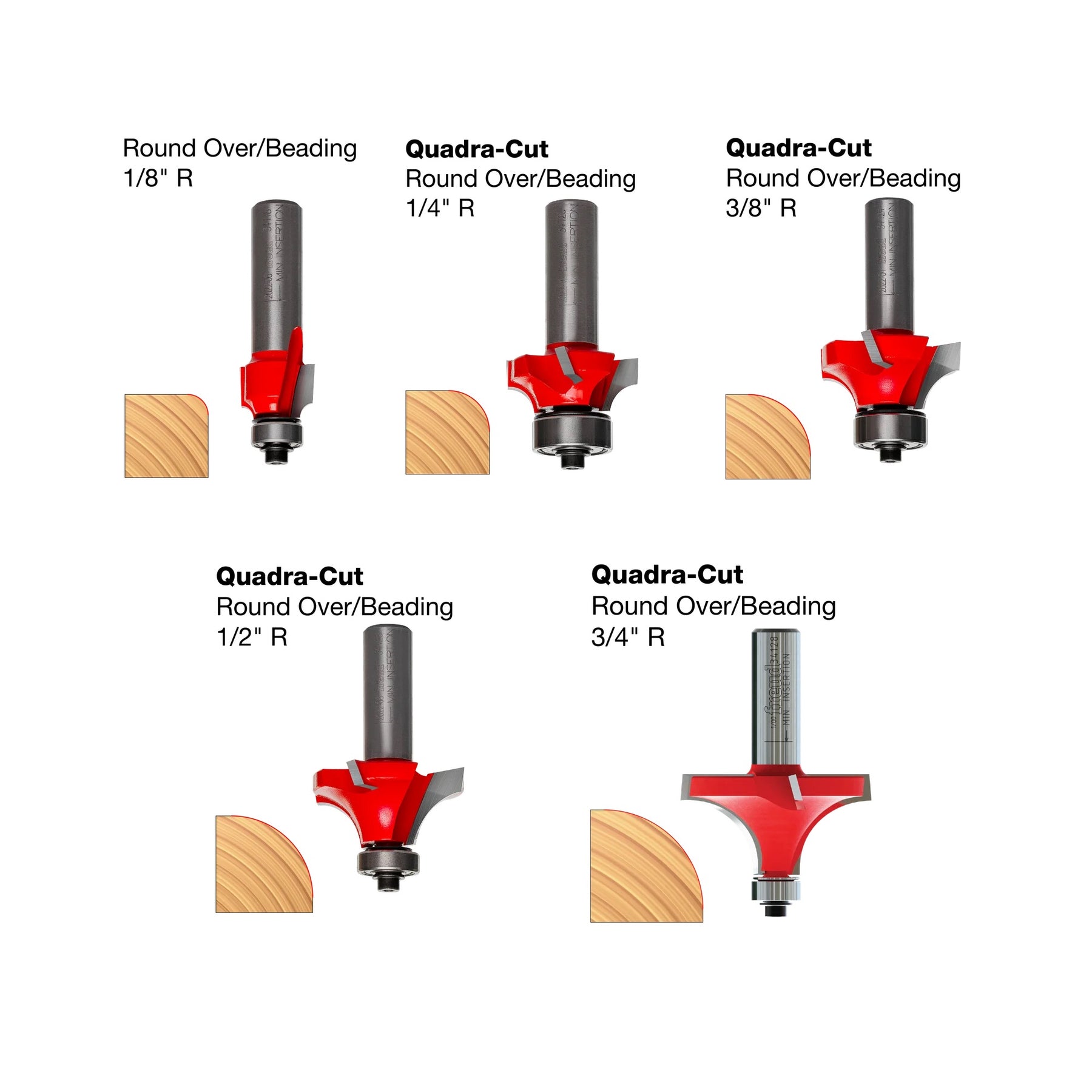 Freud Round Over/Beading Router Bit Sets