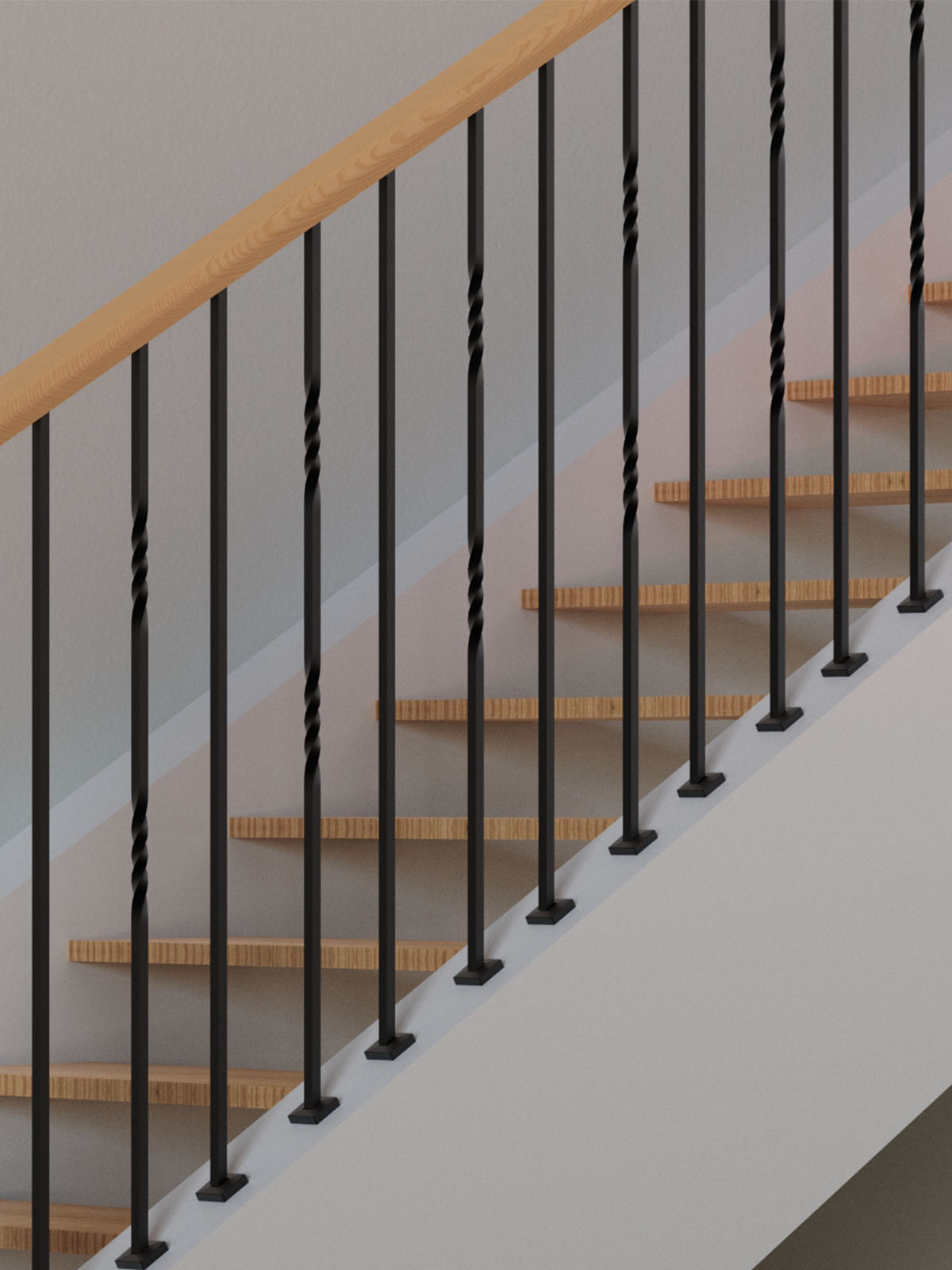 Iron Baluster 9002 - 1/2" Square - Double Twist