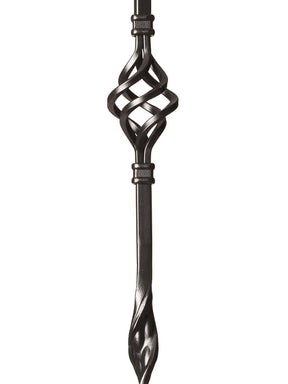 Iron Baluster 9012 - 1/2" Square - Single Basket w/ Ribbon
