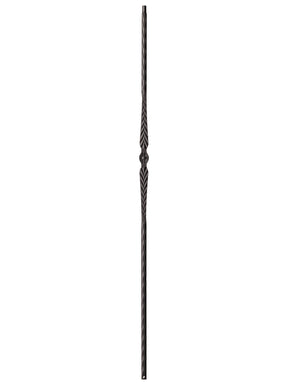 Iron Baluster 9021 - 9/16" Hammered Edge - Single Feather