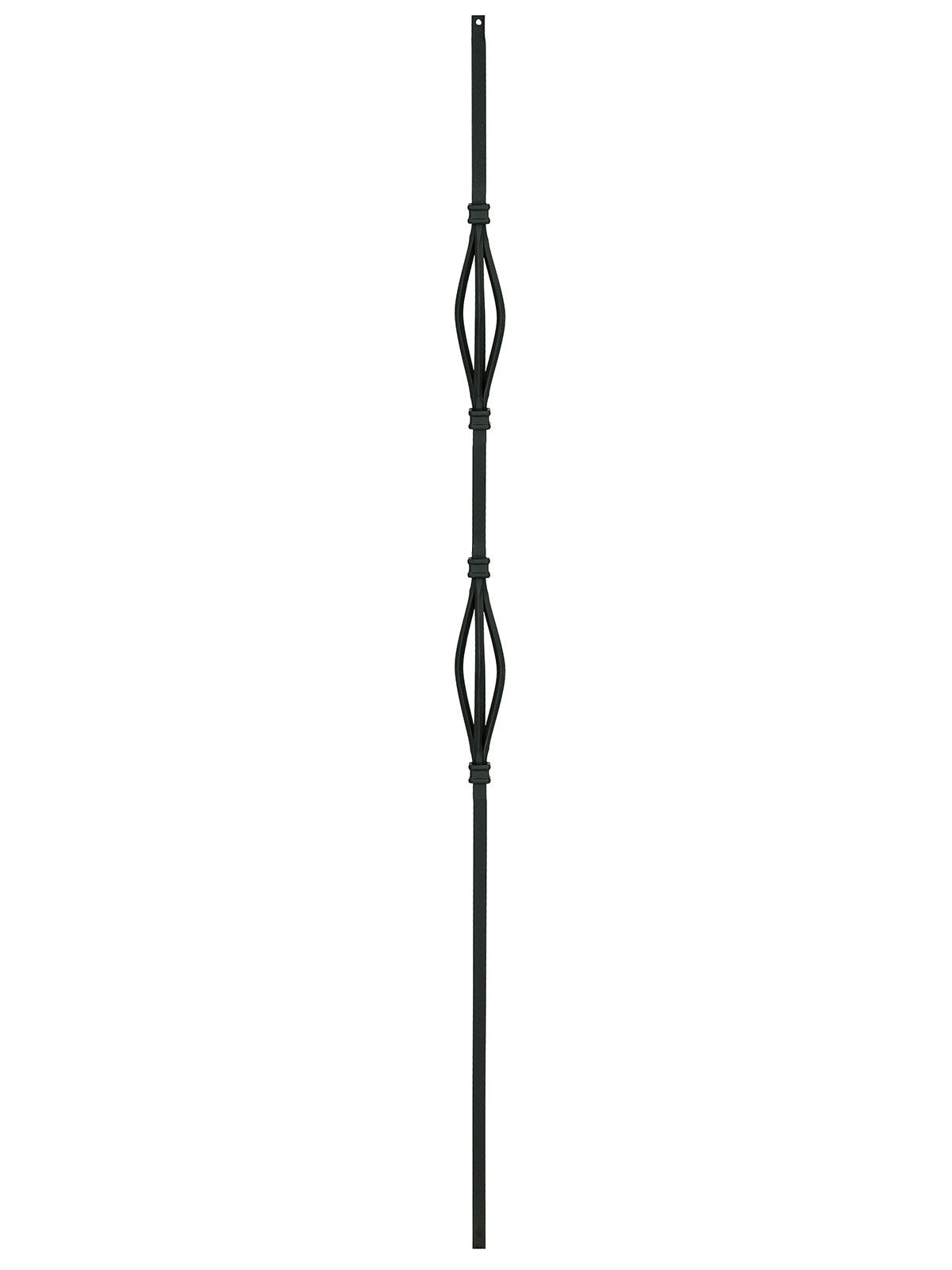 Iron Baluster 9082 - 1/2" Square - Double Basket Slimline