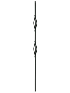 Iron Baluster 9082 - 1/2" Square - Double Basket Slimline