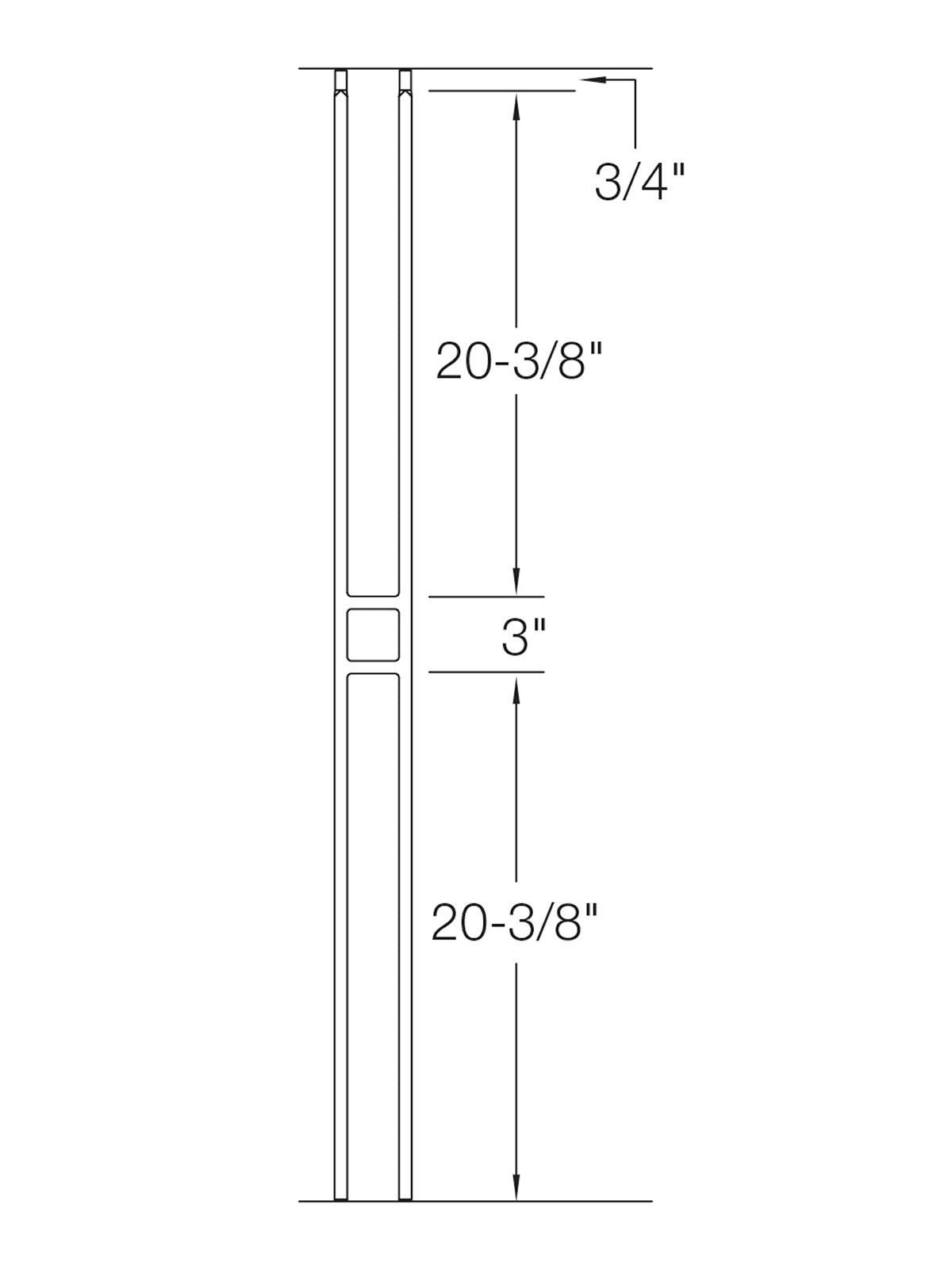 Iron Baluster 9085 - 1/2" Square - Single Panel