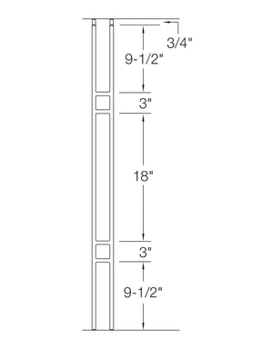 Iron Baluster 9086 - 1/2" Square - Double Panel
