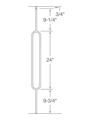 Iron Baluster 9588-XL - 5/8" Round - 24" Oval