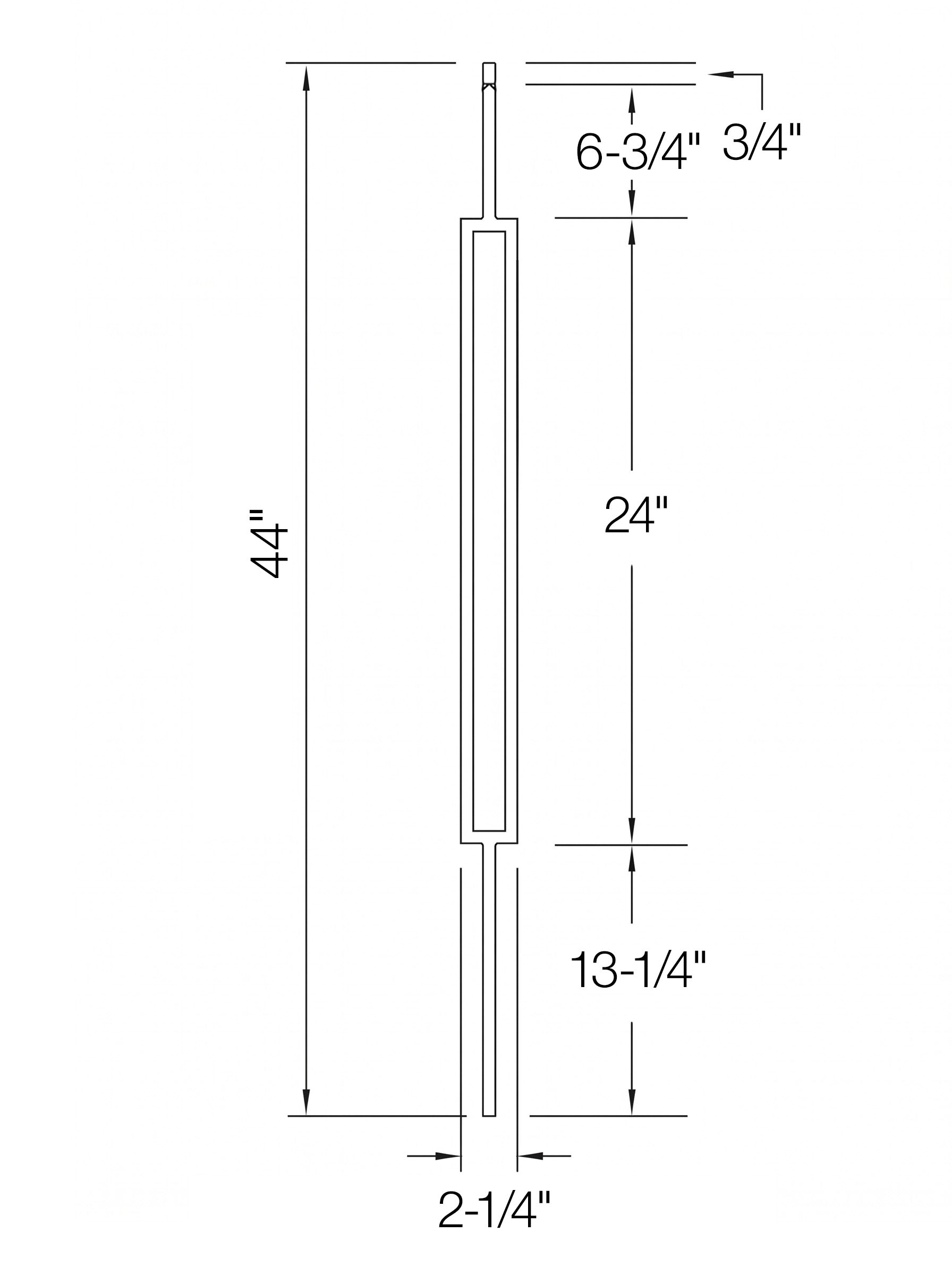 Iron Baluster 9089S - 1/2" Square - Slim Rectangle
