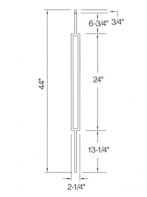 Iron Baluster 9089S - 1/2" Square - Slim Rectangle