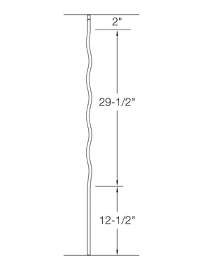 Iron Baluster 9099 - 1/2" Square - Zig-Zag