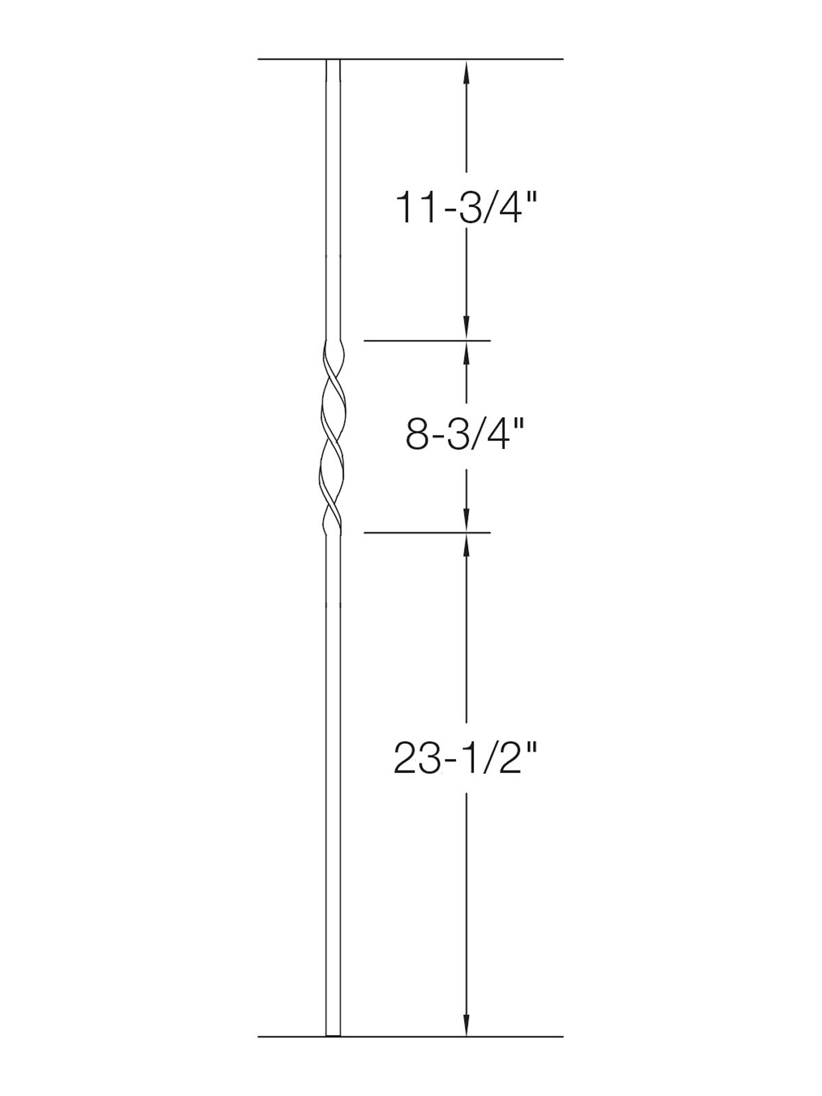 Iron Baluster 9506 - 5/8" Round - Single Ribbon
