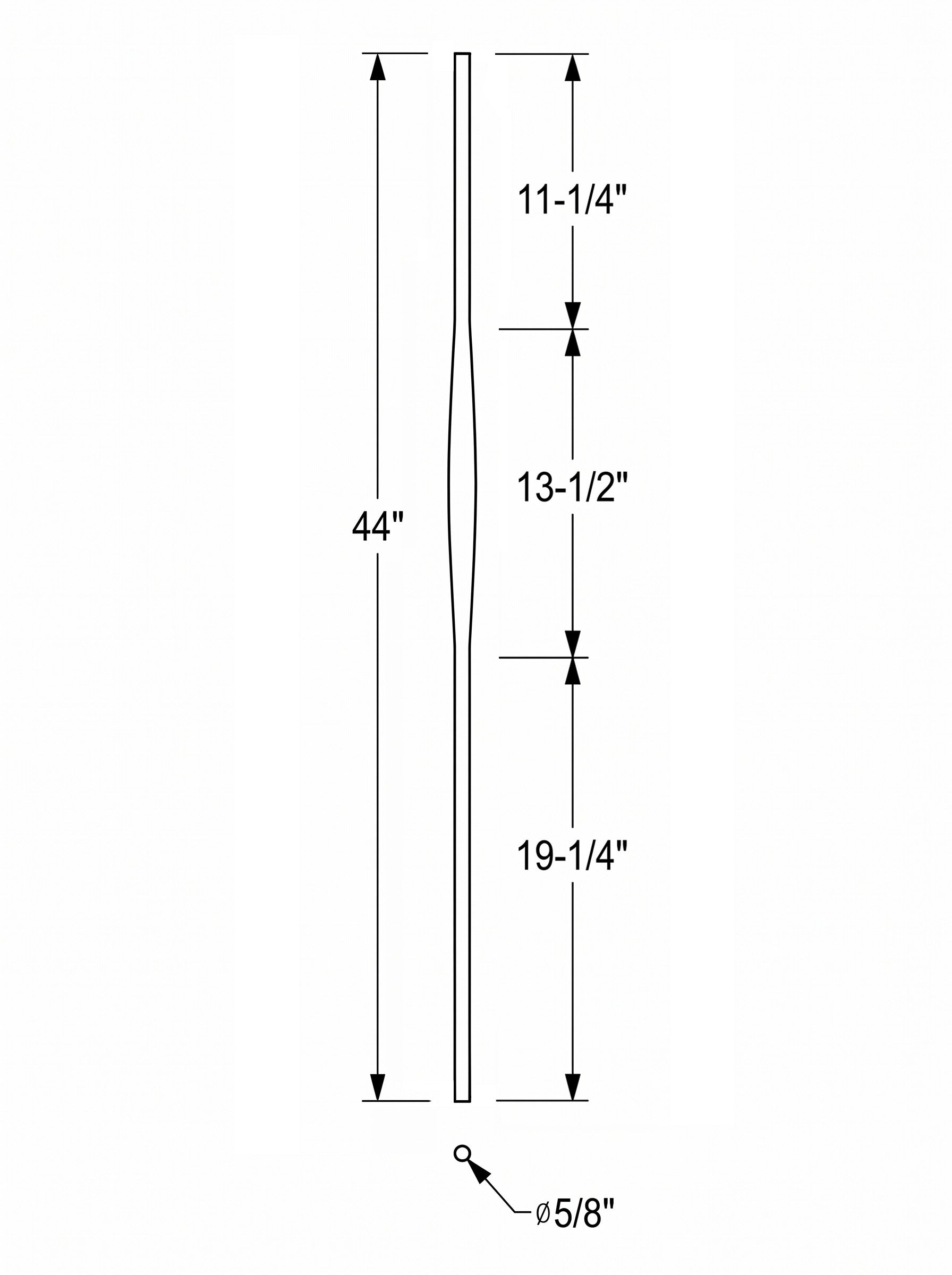 Iron Baluster 9573 - 5/8" Round - Barrel