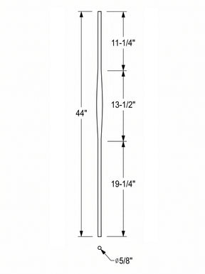 Iron Baluster 9573 - 5/8" Round - Barrel